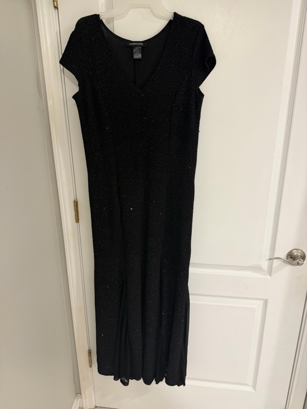 Black sparkly maxi dress with V-neck
